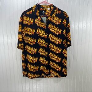 H&M Netflix Stranger Things All Over Print Men’s S Oversized Short Sleeve Shirt